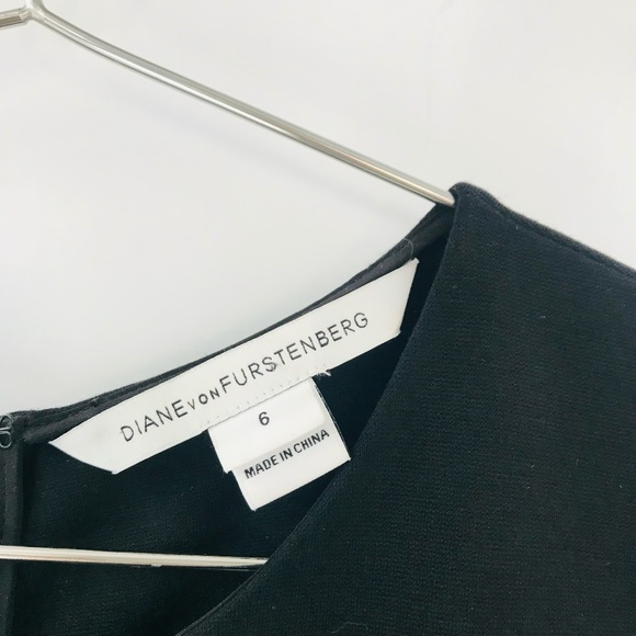 Diane Von Furstenberg Evita Sleeveless Ponte Fit And Flare Dress Black Size 6 - Picture 5 of 11
